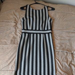 Body con cocktail dress black and tan